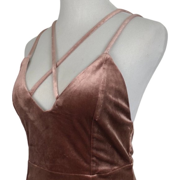 FOREVER 21 Dress Velour Micro Mini Rose Soft Plush Body Con Women's Size Small - Picture 4 of 5